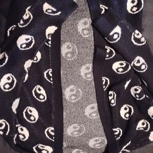 Ardene Black and White Yin Yang Cardigan Sweater